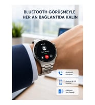 Mey İthalat® Akıllı Saat NFC – Bluetooth Arama ve Kablosuz Şarj Özellikli