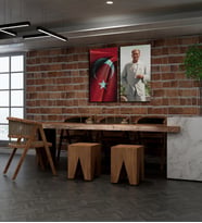 Kişiye Özel Türk Bayrağı Ve Mustafa Kemal Atatürk Tasarımlı Kanvas Tablo İkili Set 30x50 cm Yeni İş Hediyesi