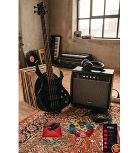 Midex MBG-410BK-25AMP 4 Telli Bas Gitar ve 25W Amfi Kulaklık Set