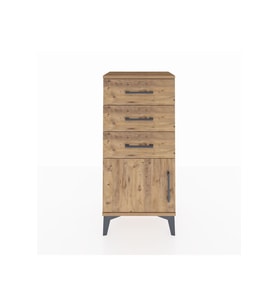 Arges Komodin 3 Çekmeceli Tek Kapaklı 44x30x96 Çam-Çam