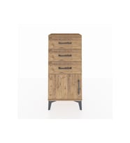 Arges Komodin 3 Çekmeceli Tek Kapaklı 44x30x96 Çam-Çam