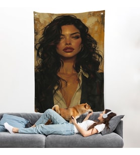 Ela Gözlü Güzel Kadın Duvar Örtüsü-7798