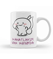 Kanatlarım Var Ruhumda Komik Kupa Bardak Porselen
