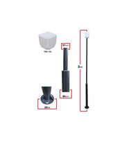 Trk 3 Metre 89X51x2mm  (+Trk-154 Küp İle Birlikte) Kamera Direk 7016 Düz Mat Antrasit Fırın Boyalı