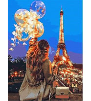 Emily in Paris Sayılarla Boyama Seti 40x 50 cm( Tuval Şasesine Gerili)