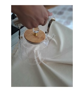 TutmalıCamSüzgeçli CamDemlik ÇayBitki Çayı Demleme Isıya Dayanıklı Borosilikat 1000ML
