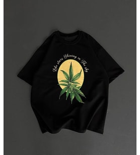 Erkek Baskılı T-Shirt Kısa Kol Bisiklet Yaka Regular Fit Yazlık Tişört - SiyahSiyah