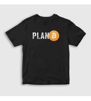 Presmono Unisex Çocuk Siyah Plan B Bitcoin T-Shirt 264247tt