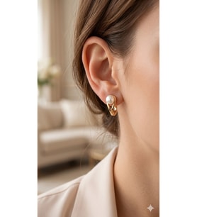Xuping Rose Gold Renginde İnci İşlemeli Minimal Şık Tasarım Küpe