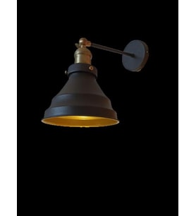 Rys Retro Metal Dekoratif Mafsallı Siyah Duvar Aplik (Burnt Olive)