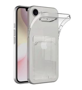 iPhone 16E Kılıf Kart Şeffaf Silikon - Şeffaf