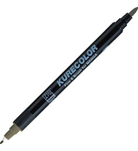 Zig Kurecolor Fine & Brush for MANGA Marker Çizim Kalemi 845 Green Gray 