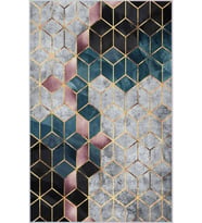 Eliana Home Baskılı, Yıkanabilir Kaymaz Taban Salon Halısı LNA0387 100x150 cm (Gri)