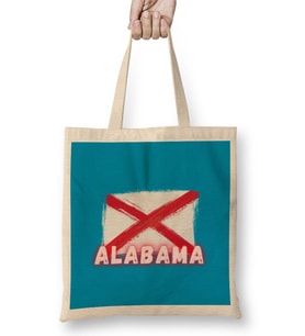 Alabama- Vintage Retro Style Art Bez Çanta Uzun Saplı