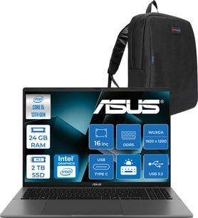 Asus Vivobook S16 S3607VA Intel Core I5 13420H Ddr5 24GB 2tb SSD Freedos 16" 300NITS Wuxga IPS 144HZ Taşınabilir Bilgisayar RP076F07 + Zetta Çanta