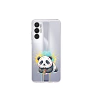 Tecno Pova 3 ile Uyumlu Splash Panda Tasarımlı Şeffaf Silikon Kılıf