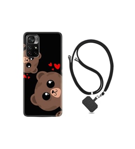 Xiaomi Poco X4 Pro Kılıf Ipli Boyun Askılı Desenli Silikon Love Animals 1780