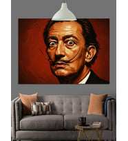 Salvador Dali Bıyıklı Portre Dekoratif Kanvas - Mdf Ahşap Tablo