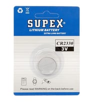 Supex CR2330 3 Volt Lityum Pil Tekli (Siyah)