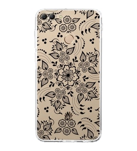 Huawei Y9 2018  Kamera korumalı Kapak Nostalji Desen Tasarımlı  Şeffaf Kılıf