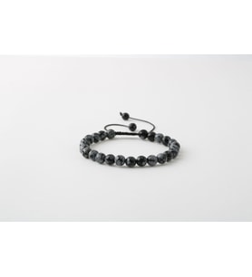 Karlı Obsidyen 6mm Merdiven Kapama Doğal Taş Bileklik