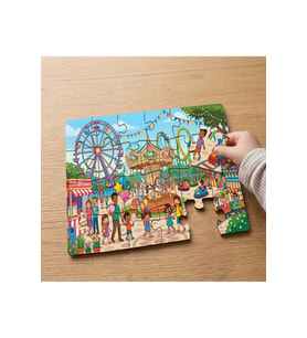 Lunapark ve Dönme Dolap Tasarımlı 24 Parça Ahşap Çocuk Puzzle