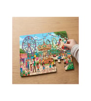 Lunapark ve Dönme Dolap Tasarımlı 24 Parça Ahşap Çocuk Puzzle