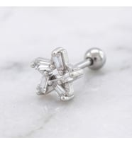 FerizZ 316L Çelik Zirkon Taşlı Yıldız Şekilli Piercing PRC-173