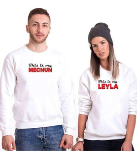 Tshirthane Leyla Mecnun Erkek Sevgili Kombinleri Sweatshirt Kombini (Tek Ürün Fiyatıdır.)