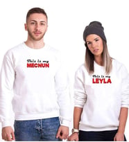 Tshirthane Leyla Mecnun Erkek Sevgili Kombinleri Sweatshirt Kombini (Tek Ürün Fiyatıdır.)