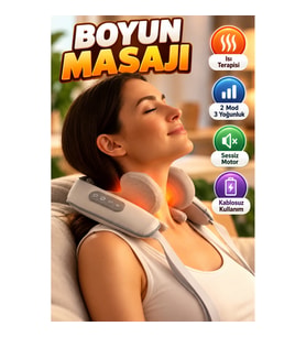 Isı Terapili Boyun ve Omuz Masaj Cihazı – 2 Mod 3 Yoğunluk, Sessiz Motor ve Kablosuz Kullanım