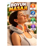 Isı Terapili Boyun ve Omuz Masaj Cihazı – 2 Mod 3 Yoğunluk, Sessiz Motor ve Kablosuz Kullanım