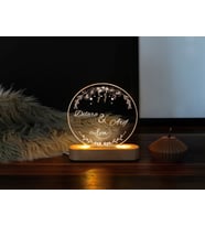Çiftler için Özelleştirilebilir Aşk Temalı 3D LED Lamba, Romantik Çiçekli Tasarım Aydınlatma