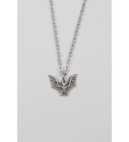 Minimalist Gotik Yarasa Kolye - Düz Ezme İthal Zincirli Unisex Gümüş Kaplama - 60 cm