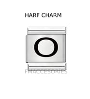 Harfli İtalyan Bileklik Charmı O harf Figürlü 1 CM 9 MM Fmaccesories