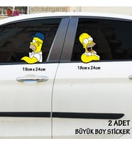 çizgi film cam sticker yeni nesil büyük boy etiket 2li