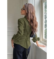 Kadın Arkası Bağcıklı Gömlek Slim Fit Günlük ve Ofis Kombin Modern Tasarım