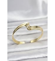 Zikzak Model Gold Renk Pirinç Kadın Bileklik