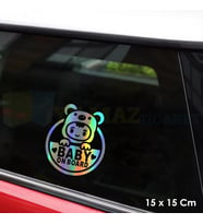 Arabada Bebek Var Baby On Board Hologram Oto Sticker Cam Araba Yapıştırma Çıkartma Etiket 15 X 15