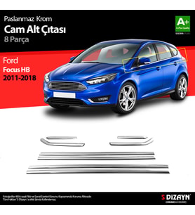 Ford Focus 3 HB Krom Cam Çıtası 8 Prç 2011-2018