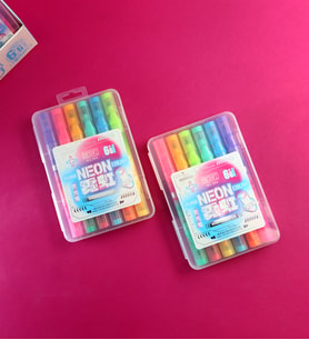 Neon Renkli Çift Taraflı Fosforlu Kalem Seti – 6 Renk