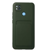 Redmi 9C Kılıf Kelvin Kartvizitli Silikon - Koyu Yeşil