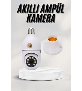Akıllı Kamera Wifi Kamera Duylu Ampul Görünümlü 360 Derece Dönebilen Ev Kamerası