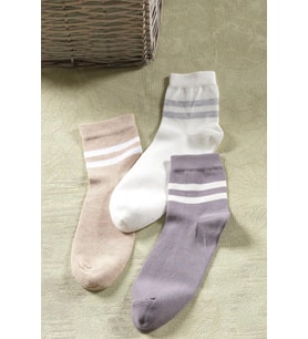 3 Çift Unisex Çizgili Uzun Çorap  Extra Soft Unisex Pamuklu Soket Çorap