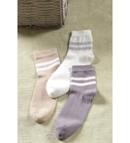 3 Çift Unisex Çizgili Uzun Çorap  Extra Soft Unisex Pamuklu Soket Çorap (Çok Renkli)