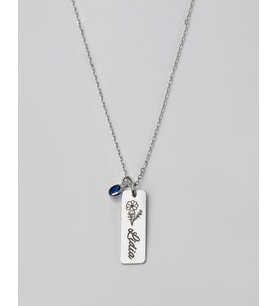 Else Silver Doğum Taşı Sallantılı İsimli Çiçekli Gümüş Kolye (Gümüş)