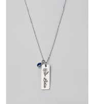 Else Silver Doğum Taşı Sallantılı İsimli Çiçekli Gümüş Kolye (Gümüş)