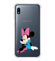 Samsung Galaxy A10  Köşe Korumalı Antişok Kapak Minnie Mouse Tasarımlı Şeffaf  Kılıf