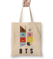 Bts BT21 Karakterleri Bez Çanta Uzun Saplı