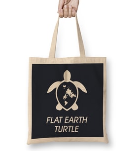 Flat Earth Turtle Bez Çanta Uzun Saplı